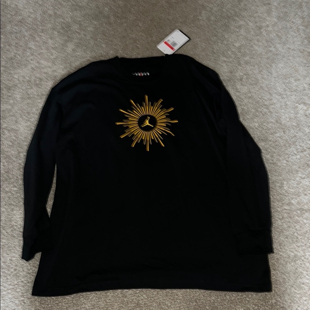 Nike Black and Gold Long Sleeve Tee